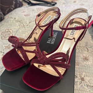 Badgley Mischka Red Strappy Stiletto Heels